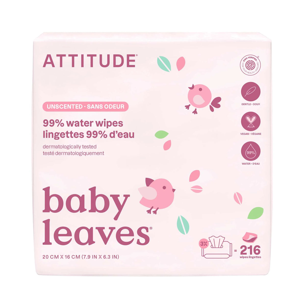 Baby Wipes - 99% Water Unscented-3 units